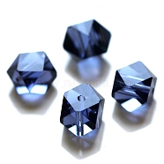 K9 Glass, Imitation Austrian Crystal Beads, Grade AAA, Faceted, Cornerless Cube Beads, Prussian Blue, 6x5.5x5.5mm, Hole: 0.7~0.9mm(SWAR-F084-6x6mm-20)