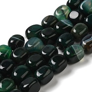 Natural Agate Beads Strands, Dyed & Heated, Cube, Dark Green, 11~12x8~9.5x8~9.5mm, Hole: 1.2mm, about 16pcs/strand, 7.48~7.72''(19~19.6cm)(G-H295-A01-12)