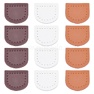 CHGCRAFT 3 Colors Genuine Leather Bag Tag, Bag replacement Accessories, Mixed Color, 30x35x2.5mm, Hole: 1.2mm, 4pcs/color, 12pcs/set(FIND-CA0001-66)