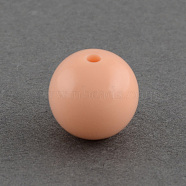 Solid Chunky Bubblegum Acrylic Ball Beads, Round, Light Salmon, 8mm, Hole: 1.5mm, about 1700pcs/500g(SACR-R835-8mm-07)