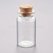 Glass Bead Containers, with Cork Stopper, Wishing Bottle, Clear, 2.2x3.95cm, Capacity: 8ml(0.27 fl. oz)(AJEW-P072-02B)