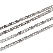 304 Stainless Steel Mariner Link Chains, Soldered, Decorative Chain, Stainless Steel Color, Links: 7x2.8x0.5mm(CHS-K002-18P)