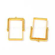 Alloy Open Back Bezel Pendants, For DIY UV Resin, Epoxy Resin, Pressed Flower Jewelry, Rectangle, Golden, 46x27x3.5mm, Hole: 1.5mm(PALLOY-WH0084-66G)