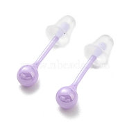 Hypoallergenic Bioceramics Zirconia Ceramic Round Ball Stud Earrings, Stud Post Earrings, Lilac, 4mm(EJEW-Q768-18D)