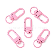 Spray Painted Eco-Friendly Alloy Swivel Snap Hooks Clasps, Hot Pink, 33.5x12.5x5mm, Hole: 5x9mm(PALLOY-YW0001-27)