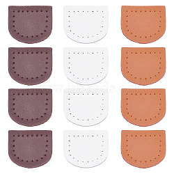 CHGCRAFT 3 Colors Genuine Leather Bag Tag, Bag replacement Accessories, Mixed Color, 30x35x2.5mm, Hole: 1.2mm, 4pcs/color, 12pcs/set(FIND-CA0001-66)