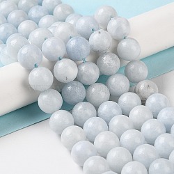 Natural Celestite/Celestine Beads Strands, Round, 10mm, Hole: 1.3mm, about 36pcs/strand, 14.88''(37.8cm)(G-M414-A01-04)