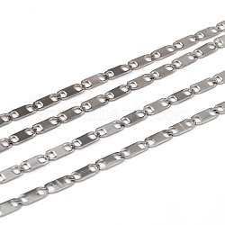 304 Stainless Steel Mariner Link Chains, Soldered, Decorative Chain, Stainless Steel Color, Links: 7x2.8x0.5mm(CHS-K002-18P)