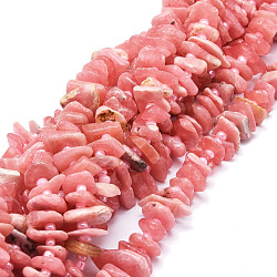 Natural Rhodochrosite Beads Strands, Nuggets, 7~12x9~15x1.5~4.5mm, Hole: 1mm, about 83pcs/strand, 14.88''(37.8cm)(G-E569-K01)