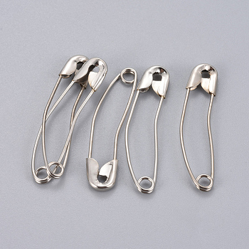 Iron Safety Pins, Platinum, 37.5x8.5x2.5mm, about 60pcs/box