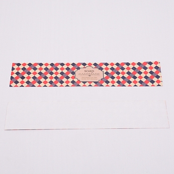 Handmade Soap Paper Tag, Wrap Paper Tape, for Soap Packaging, Rectangle, with Flower Pattern, Brown, 210x40x0.1mm