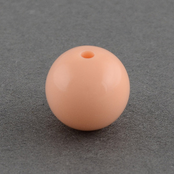 Solid Chunky Bubblegum Acrylic Ball Beads, Round, Light Salmon, 8mm, Hole: 1.5mm, about 1700pcs/500g