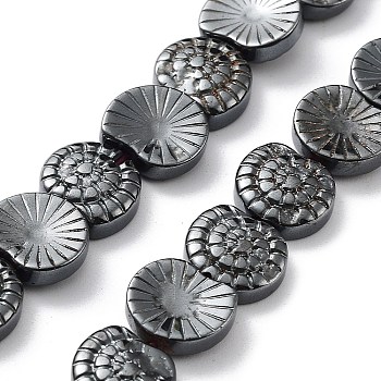 Synthetic Non-Magnetic Hematite Beads Strands, Spiral Shell Shape, 10x9x3.5mm, Hole: 1mm, about 46pcs/strand, 15.67 inch(39.8cm)