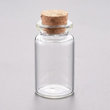 Glass Bead Containers, with Cork Stopper, Wishing Bottle, Clear, 2.2x3.95cm, Capacity: 8ml(0.27 fl. oz)