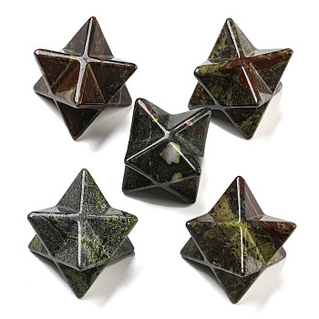 Natural Dragon Blood Beads, No Hole/Undrilled, Merkaba Star, 25x25x25mm