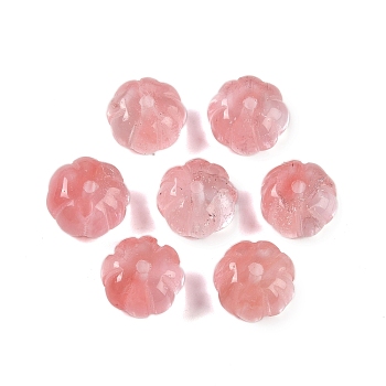 Cherry Quartz Glass Beads, Pumpkin, 12x9mm, Hole: 1.2mm