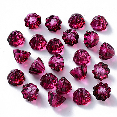11mm Purple Flower Glass Beads