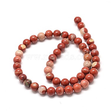 Natural Red Jasper Beads Strands(X-G-P075-56-8mm)-2