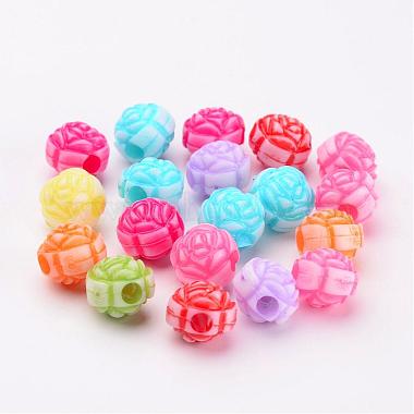 Mixed Craft Acrylic Rose Flower Beads(X-PAB2848Y)-2