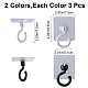 6Pcs 2 Colors Rotatable Self Adhesive Plastic Hook Hangers(AJEW-GF0007-27)-2