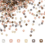 2400Pcs 6 Colors Electroplated CCB Plastic Spacer Beads, Cube, Mixed Color, 3x3x3mm, Hole: 1.5mm, 400pcs/color(FIND-HY0001-92)