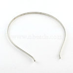 Hair Accessories Iron Hair Band Findings, Platinum, 110~125mm(OHAR-Q042-008F-04)