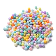 Acrylic Beads, Round, Mixed Color, 5x5.5mm, Hole: 1.6mm, about 4200pcs/500g, 500g/bag(OACR-R261-06)