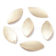 Brass Charms, Leaf, Real 24K Gold Plated, 23x11x1mm, Hole: 1.2mm(X-KK-Y003-46G)