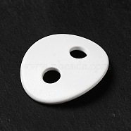 Spray Painted 201 Stainless Steel Connector Charms, Oval, White, 12x14x1mm, Hole: 2.5mm(STAS-I672-15A)