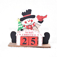 Wooden Doll Display Decoration, Christmas Ornaments, for Party Gift Home Decoration, Snowman, 52x150x135mm(XMAS-PW0001-085C)