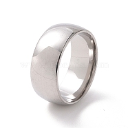 201 Stainless Steel Plain Band Ring for Women, Stainless Steel Color, Inner Diameter: 17mm(RJEW-I089-42P)