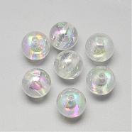 Imitation Jelly Acrylic Beads, Pearlized, Round, Clear, 12mm, Hole: 2mm, about 520pcs/500g(MACR-Q169-68)
