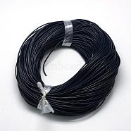 Spray Painted Cowhide Leather Cords, Prussian Blue, 1.5mm, about 100yards/bundle(300 feet/bundle)(WL-R001-1.5mm-22)