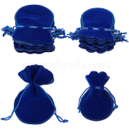 20Pcs 2 Styles Gourd Velvet Bags, Drawstring Gift Pouches Favor Bags, Blue, 9.5~12x7.5~9cm, 10pcs/style(TP-BBC0001-02A)