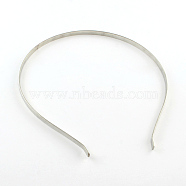 Hair Accessories Iron Hair Band Findings, Platinum, 110~125mm(OHAR-Q042-008F-04)