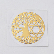 Self Adhesive Stickers, Brass Cabochons Stickers, Tree of Life, Yellow, 20mm(AJEW-WH0080-01B)