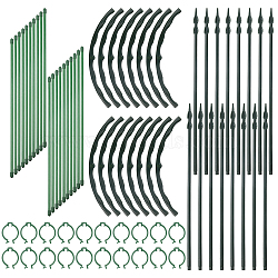 Plastic Single Stem Plant Support Rod, Plant Stakes for Flowers, Dark Green(KY-WH0046-51)