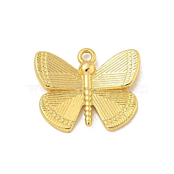 Rack Plating Brass Pendants, Long-Lasting Plated, Cadmium Free & Lead Free, Butterfly, Real 18K Gold Plated, 12x14.5x2.3mm, Hole: 1.2mm(KK-P277-24G)