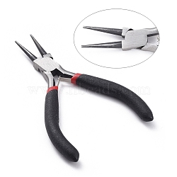 5 inch Polishing Carbon Steel Jewelry Pliers, Round Nose Pliers, for Jewelry Making Supplies, Black, Gunmetal, about 12.5cm long(P035Y)