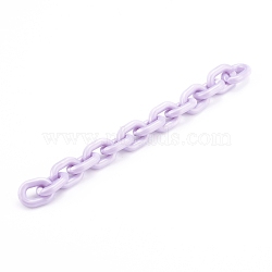 Handmade Opaque Acrylic Cable Chains, Round Ring, Lilac, 19x14x4mm, about 39.37 inch(1m)/strand(AJEW-JB00924-02)