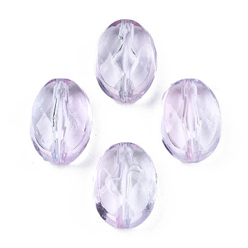 Transparent Acrylic Beads, Oval, Lilac, 14.5x10.5x6.5mm, Hole: 1.2mm