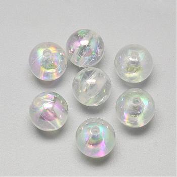 Imitation Jelly Acrylic Beads, Pearlized, Round, Clear, 12mm, Hole: 2mm, about 520pcs/500g