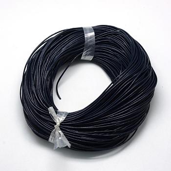 Spray Painted Cowhide Leather Cords, Prussian Blue, 1.5mm, about 100yards/bundle(300 feet/bundle)