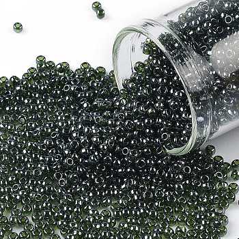 TOHO Round Seed Beads, Japanese Seed Beads, (119) Transparent Luster Olivine, 11/0, 2.2mm, Hole: 0.8mm, about 5555pcs/50g