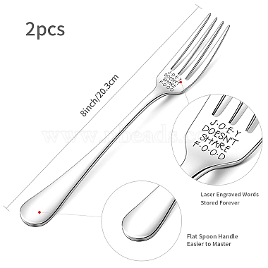 Word Pattern Stainless Steel Fork(AJEW-WH0191-010)-2