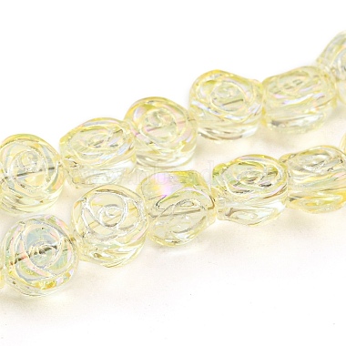 Light Goldenrod Yellow Flower Glass Beads