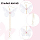2 Pairs 2 Style Fabric Butterfly with Plastic Pearl Beaded Dangle Earrings(EJEW-AN0002-84)-3