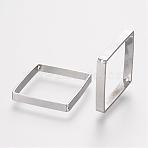 Brass Bead Frames, Rhombus, Platinum, 24x25x0.5mm, Hole: 0.5mm(KK-F695-04P)