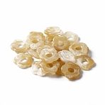 Acrylic Beads, Imitation Gemstone Style, Half Drilled, Flower, Goldenrod, 26x27x5mm, Hole: 1.6mm(MACR-WH0007-26E)