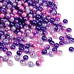 ABS Imitation Pearl Beads, Round, Two Tone, Blue Violet, 6mm, Hole: 1.8mm, about 5000pcs/500g(KY-P021-05A-04)